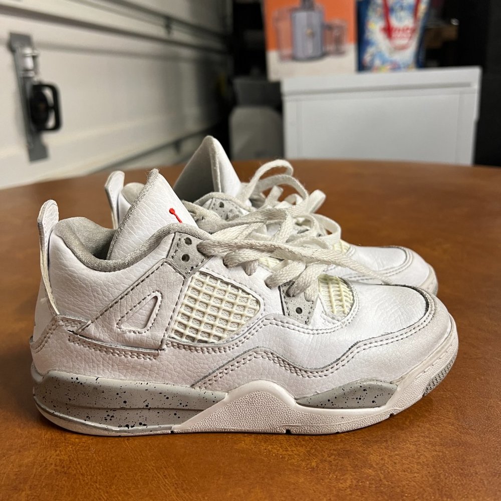 Jordan 4 Retro Mid White Oreo Sneakers Shoes Size Kids US 13C